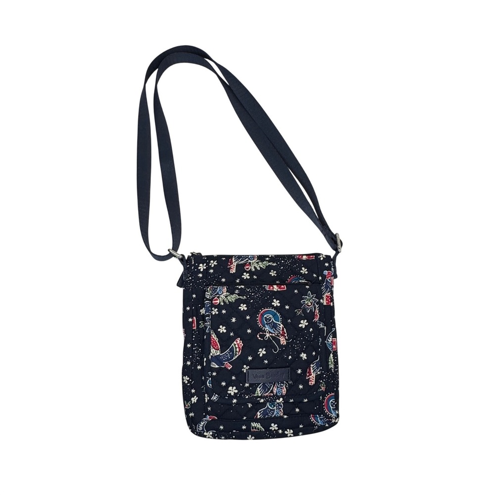 Vera Bradley Little Hipster Crossbody Bag Winter Owls Quilted‎ Navy Blue Holiday